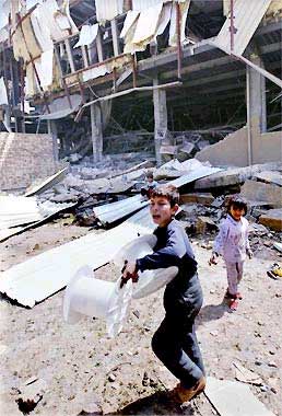Dwellings next to the Information Ministry in Baghdad